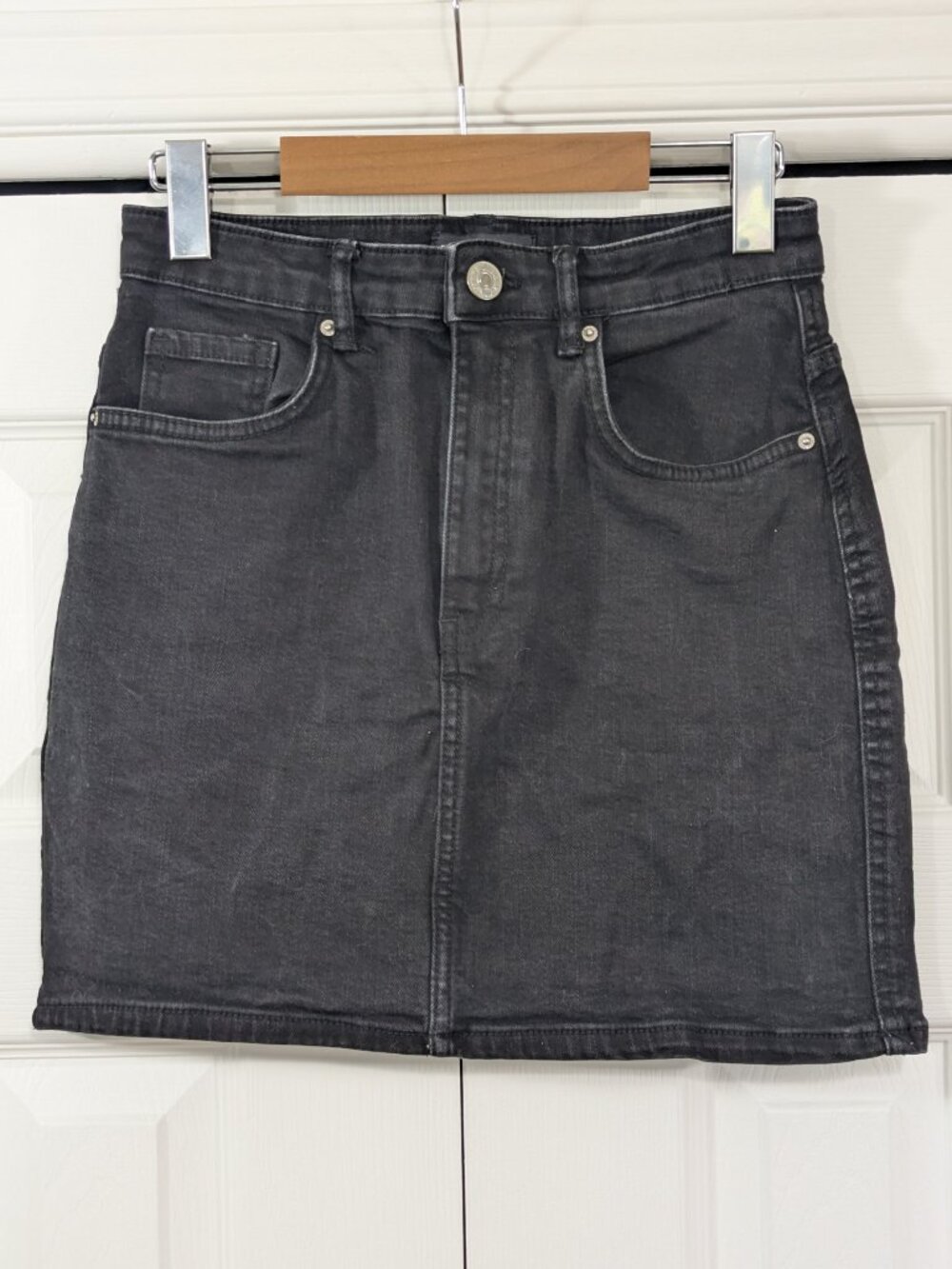Zara Black Denim Mini Skirt